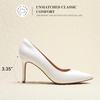 image:imageDREAM PAIRS Womens High Heels Pump Closed Pointed Toe Slip On Stiletto Dress Shoes Fashion Wedding Bridal Work Office Comfortable Pumps ShoesWhite