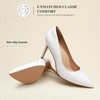 image:imageDREAM PAIRS Womens High Heels Pump Closed Pointed Toe Slip On Stiletto Dress Shoes Fashion Wedding Bridal Work Office Comfortable Pumps ShoesWhite