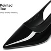 image:imageDREAM PAIRS Womens Kitten Heels Slingback Low Closed Toe Comfortable Pumps Pointed Toe Wedding Party Elegant Dress ShoesBlackpat