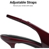 image:imageDREAM PAIRS Womens Kitten Heels Slingback Low Closed Toe Comfortable Pumps Pointed Toe Wedding Party Elegant Dress ShoesBurgundy