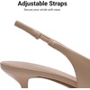 image:imageDREAM PAIRS Womens Kitten Heels Slingback Low Closed Toe Comfortable Pumps Pointed Toe Wedding Party Elegant Dress ShoesNude