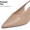 image:imageDREAM PAIRS Womens Kitten Heels Slingback Low Closed Toe Comfortable Pumps Pointed Toe Wedding Party Elegant Dress ShoesNude