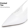 image:imageDREAM PAIRS Womens Kitten Heels Slingback Low Closed Toe Comfortable Pumps Pointed Toe Wedding Party Elegant Dress ShoesWhite