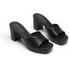 image:imageDREAM PAIRS Womens Platform Block Heel Mule Sandals Square Toe Ankle Strap Slip On Comfortable Heeled Sandals for Party Wedding ShoesBlack