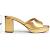 image:imageDREAM PAIRS Womens Platform Block Heel Mule Sandals Square Toe Ankle Strap Slip On Comfortable Heeled Sandals for Party Wedding ShoesGold