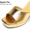 image:imageDREAM PAIRS Womens Platform Block Heel Mule Sandals Square Toe Ankle Strap Slip On Comfortable Heeled Sandals for Party Wedding ShoesGold