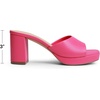 image:imageDREAM PAIRS Womens Platform Block Heel Mule Sandals Square Toe Ankle Strap Slip On Comfortable Heeled Sandals for Party Wedding ShoesHot Pink