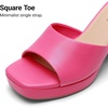 image:imageDREAM PAIRS Womens Platform Block Heel Mule Sandals Square Toe Ankle Strap Slip On Comfortable Heeled Sandals for Party Wedding ShoesHot Pink