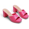 image:imageDREAM PAIRS Womens Platform Block Heel Mule Sandals Square Toe Ankle Strap Slip On Comfortable Heeled Sandals for Party Wedding ShoesHot Pink