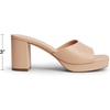 image:imageDREAM PAIRS Womens Platform Block Heel Mule Sandals Square Toe Ankle Strap Slip On Comfortable Heeled Sandals for Party Wedding ShoesNude