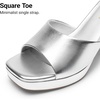 image:imageDREAM PAIRS Womens Platform Block Heel Mule Sandals Square Toe Ankle Strap Slip On Comfortable Heeled Sandals for Party Wedding ShoesSilver