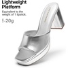 image:imageDREAM PAIRS Womens Platform Block Heel Mule Sandals Square Toe Ankle Strap Slip On Comfortable Heeled Sandals for Party Wedding ShoesSilver