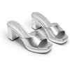 image:imageDREAM PAIRS Womens Platform Block Heel Mule Sandals Square Toe Ankle Strap Slip On Comfortable Heeled Sandals for Party Wedding ShoesSilver