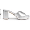 image:imageDREAM PAIRS Womens Platform Block Heel Mule Sandals Square Toe Ankle Strap Slip On Comfortable Heeled Sandals for Party Wedding ShoesSilver
