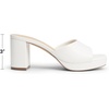 image:imageDREAM PAIRS Womens Platform Block Heel Mule Sandals Square Toe Ankle Strap Slip On Comfortable Heeled Sandals for Party Wedding ShoesWhite