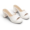 image:imageDREAM PAIRS Womens Platform Block Heel Mule Sandals Square Toe Ankle Strap Slip On Comfortable Heeled Sandals for Party Wedding ShoesWhite