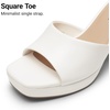 image:imageDREAM PAIRS Womens Platform Block Heel Mule Sandals Square Toe Ankle Strap Slip On Comfortable Heeled Sandals for Party Wedding ShoesWhite