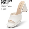 image:imageDREAM PAIRS Womens Platform Block Heel Mule Sandals Square Toe Ankle Strap Slip On Comfortable Heeled Sandals for Party Wedding ShoesWhite