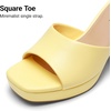 image:imageDREAM PAIRS Womens Platform Block Heel Mule Sandals Square Toe Ankle Strap Slip On Comfortable Heeled Sandals for Party Wedding ShoesYellow