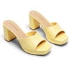 image:imageDREAM PAIRS Womens Platform Block Heel Mule Sandals Square Toe Ankle Strap Slip On Comfortable Heeled Sandals for Party Wedding ShoesYellow