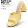 image:imageDREAM PAIRS Womens Platform Block Heel Mule Sandals Square Toe Ankle Strap Slip On Comfortable Heeled Sandals for Party Wedding ShoesYellow