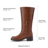 image:imageDREAM PAIRS Womens Square Toe Platform Chunky Block Heel Knee High Riding BootsLight Brown