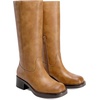 image:imageDREAM PAIRS Womens Square Toe Platform Chunky Block Heel Knee High Riding BootsTan
