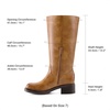 image:imageDREAM PAIRS Womens Square Toe Platform Chunky Block Heel Knee High Riding BootsTan