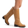 image:imageDREAM PAIRS Womens Square Toe Platform Chunky Block Heel Knee High Riding BootsTan