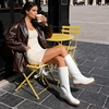 image:imageDREAM PAIRS Womens Square Toe Platform Chunky Block Heel Knee High Riding BootsWhite