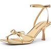 image:imageDREAM PAIRS 2026 Womens Bow Heels Kitten Heels for Women Square Toe Strappy Heeled Sandals Elegant Wedding amp Bridal Bownots Sandals for Formal amp Special OccasionsGold