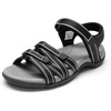 image:imageDREAM PAIRS Womens Comfortable Hiking Walking Sandal with Adjustable Hook and Loop Strap Sports TravelSummer Beach Outdoor Light Weight Water ShoesBlack