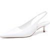 image:imageDREAM PAIRS Womens Kitten Heels Slingback Low Closed Toe Comfortable Pumps Pointed Toe Wedding Party Elegant Dress ShoesWhite