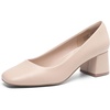 image:imageDREAM PAIRS Womens Low Chunky Heels Square Toe Pumps Comfortable Slip On Dress Shoes Wedding Party Office Shoes