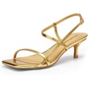 image:imageDREAM PAIRS Womens Low Kitten Heels Square Open Toe Ankle Strap Party Wedding Dressy 216 Inch 2026 Sandals Shoes With Quiet Heel CapGold