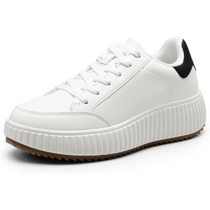 image:imageDREAM PAIRS Women Platform Chunky Lightweight Comfortable Casual Faux Leather Lace Up Dee Walking Fashion SneakersWhiteBlack
