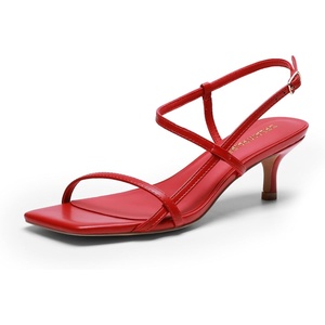 image:imageDREAM PAIRS Womens Low Kitten Heels Square Open Toe Ankle Strap Party Wedding Dressy 216 Inch 2026 Sandals Shoes With Quiet Heel CapRed