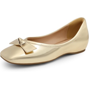 image:imageDREAM PAIRS Womens Low Wedge Dressy Flats Comfortable Square Toe Rhinestone Wedding ShoesGoldmetallic