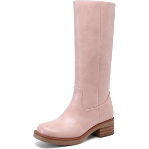 image:imageDREAM PAIRS Womens Square Toe Platform Chunky Block Heel Knee High Riding BootsPink