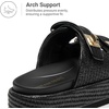 image:imageDREAM PAIRS Platform Sandals Women Raffia Espadrilles Summer Comfortable Wedge Sandals Beach Vacation Adjustable Buckle Cute Slide SandalsBlack