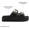 image:imageDREAM PAIRS Platform Sandals Women Raffia Espadrilles Summer Comfortable Wedge Sandals Beach Vacation Adjustable Buckle Cute Slide SandalsBlack