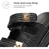 image:imageDREAM PAIRS Platform Sandals Women Raffia Espadrilles Summer Comfortable Wedge Sandals Beach Vacation Adjustable Buckle Cute Slide SandalsBlack