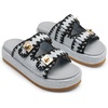 image:imageDREAM PAIRS Platform Sandals Women Raffia Espadrilles Summer Comfortable Wedge Sandals Beach Vacation Adjustable Buckle Cute Slide SandalsBlue