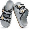 image:imageDREAM PAIRS Platform Sandals Women Raffia Espadrilles Summer Comfortable Wedge Sandals Beach Vacation Adjustable Buckle Cute Slide SandalsBlue