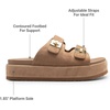 image:imageDREAM PAIRS Platform Sandals Women Raffia Espadrilles Summer Comfortable Wedge Sandals Beach Vacation Adjustable Buckle Cute Slide SandalsBrown