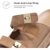 image:imageDREAM PAIRS Platform Sandals Women Raffia Espadrilles Summer Comfortable Wedge Sandals Beach Vacation Adjustable Buckle Cute Slide SandalsBrown