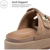 image:imageDREAM PAIRS Platform Sandals Women Raffia Espadrilles Summer Comfortable Wedge Sandals Beach Vacation Adjustable Buckle Cute Slide SandalsBrown