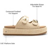 image:imageDREAM PAIRS Platform Sandals Women Raffia Espadrilles Summer Comfortable Wedge Sandals Beach Vacation Adjustable Buckle Cute Slide SandalsNatural
