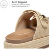 image:imageDREAM PAIRS Platform Sandals Women Raffia Espadrilles Summer Comfortable Wedge Sandals Beach Vacation Adjustable Buckle Cute Slide SandalsNatural
