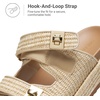 image:imageDREAM PAIRS Platform Sandals Women Raffia Espadrilles Summer Comfortable Wedge Sandals Beach Vacation Adjustable Buckle Cute Slide SandalsNatural